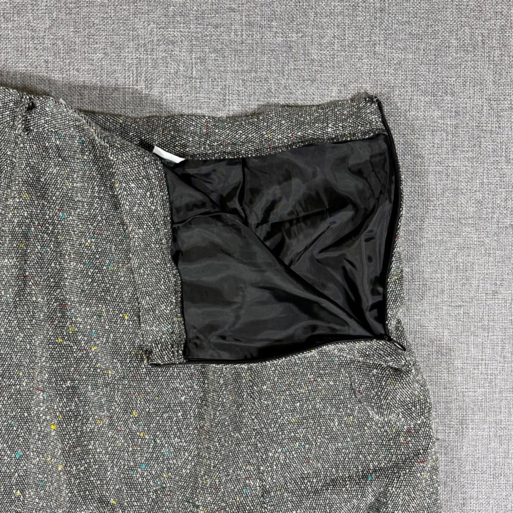 Talbots Tweed A-Line Skirt Womens 6 Grey Wool Confetti Dark Academia VTG Style - Picture 9 of 12